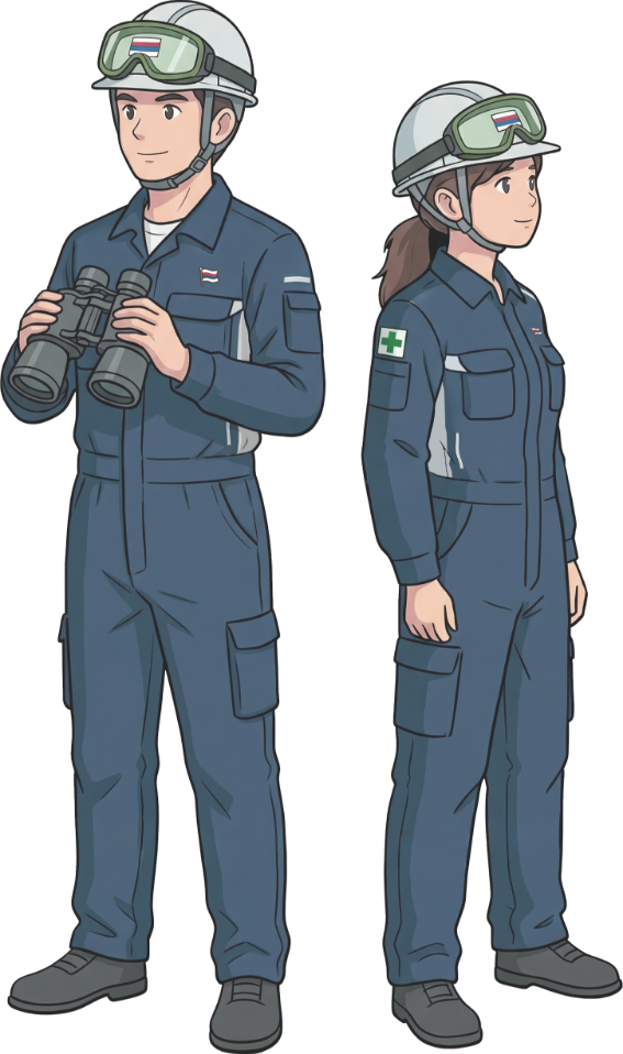 イメージ：2人の航海士（男女）