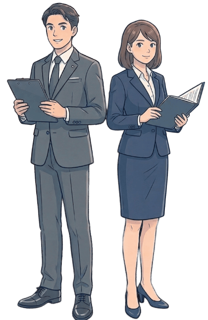イメージ：海上勤務の社員（男女）